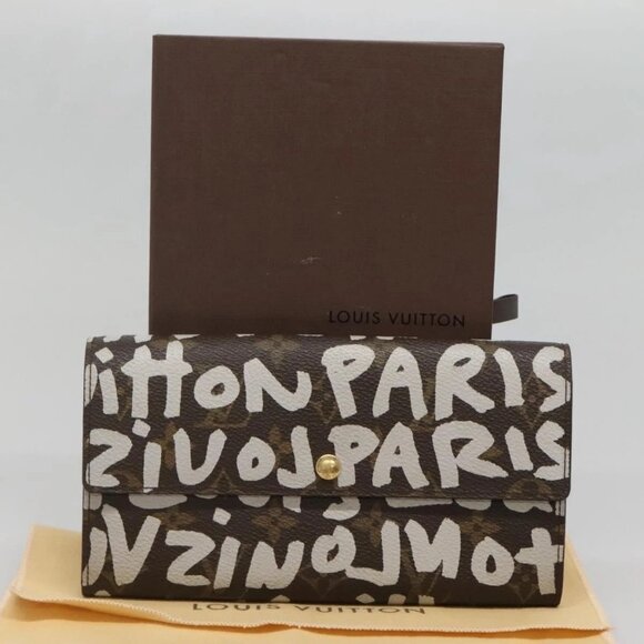 LOUIS VUITTON Monogram Graffiti Porte Monnaie Credit White - Picture 1 of 16